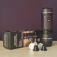 Portable Mini Espresso Machine, 12V/24V Car Coffee Maker with Self-Heating,  Compatible For NS Pods & Ground Coffee 1