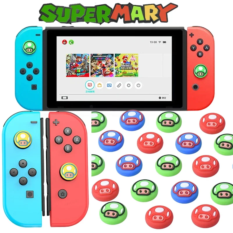 Super Mario Bros Thumb Stick Grip Cap Joystick Cover Per Nintendo Switch Ns Lite Sony Ps5 4 3 Switch Pro Joy-Con Controller Case