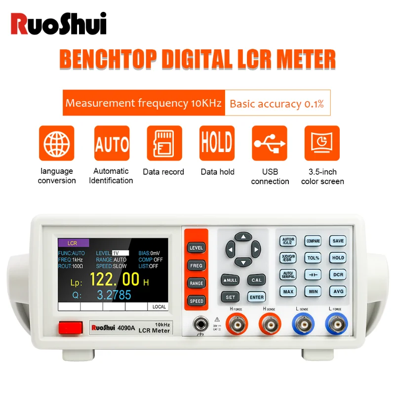 Produktbild von ET3510 LCR-Messgerät – Digitale LCR-Brücke 10 Hz–1 MHz, ±0,05 % Genauigkeit, 6,5-stelliges Display, Für Komponentenanalyse