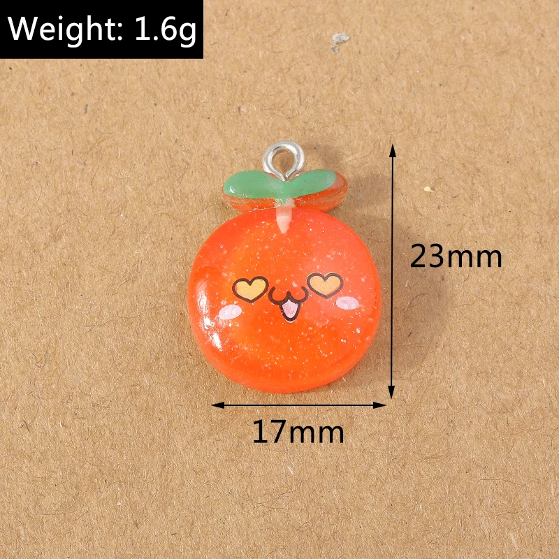 15 Stück Harzmischung Obst Charms Apfel Kirsche Zitrone Charms Anhänger für Schmuckherstellung Ohrringe Halskette DIY Zubehör Zubehör – Detail 36