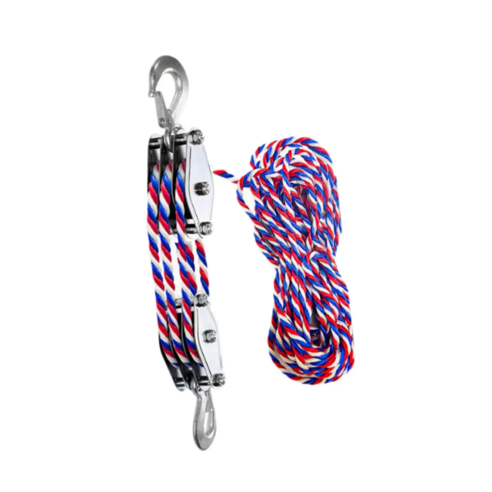 Block and Tackle Pulley System with 15 M Rope 1100lbs Rope Hoist Pulley System for Warehouse Lifting Objects Utility Accessories