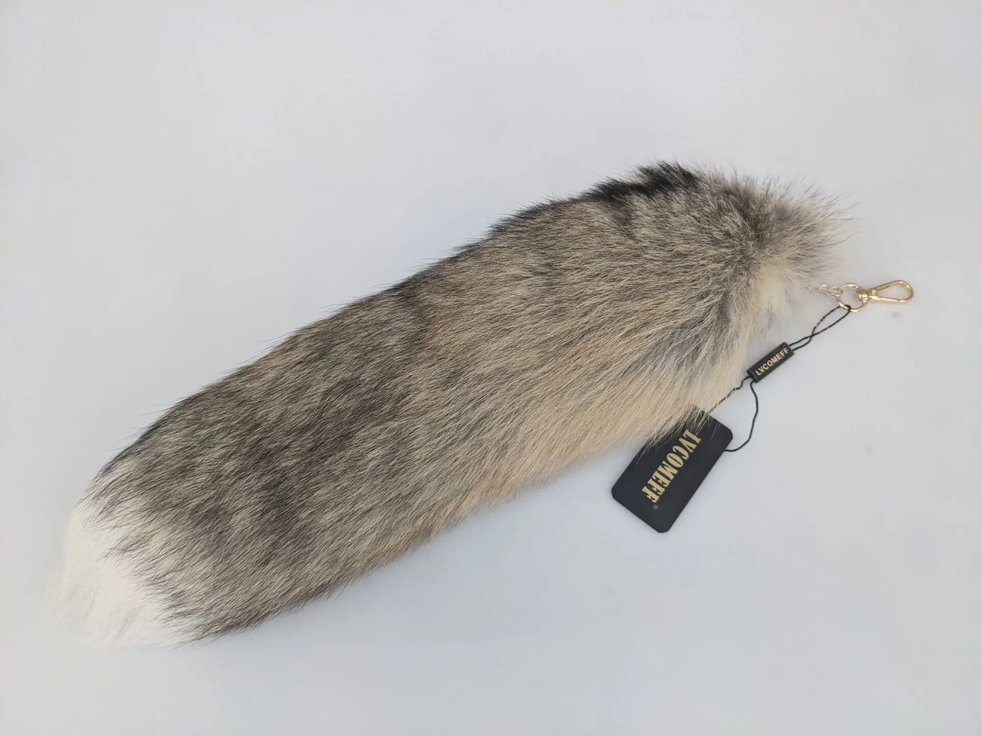 Luxurious Natural Fox Fur Tail Keychain - Chic Y2K Fashion Accessory, 40 cm