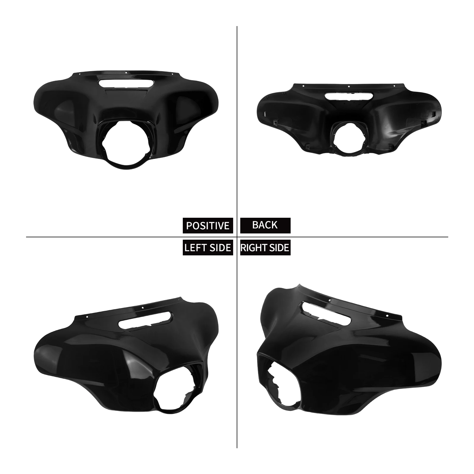 프론트 라이트 Batwing 외부 커버 Harley Touring Ultra Limited Street Glide 14-2024 용 LED 램프가있는 오토바이 헤드 라이트 페어링