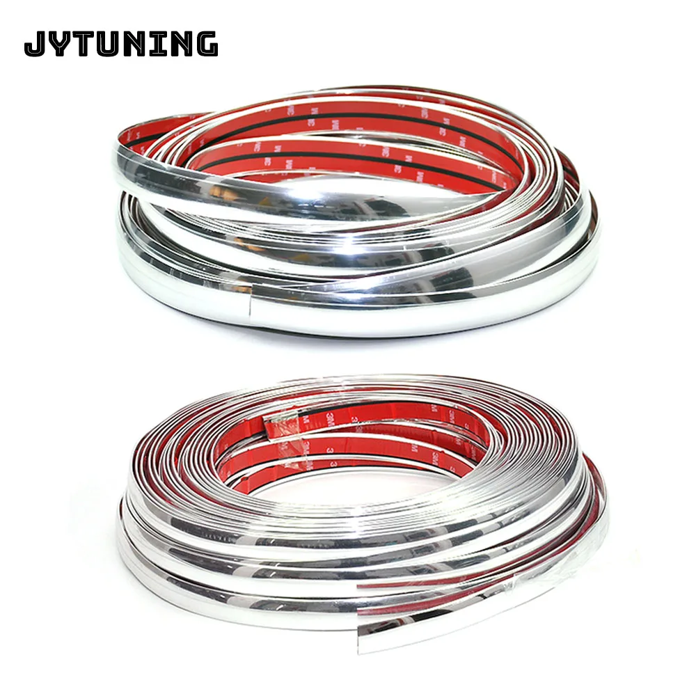 Tira Adhesiva Cromada Decorativa Para Coche - 5 Metros X 30 Mm, Protección Contra Arañazos Y Golpes En Puertas Y Ventanas