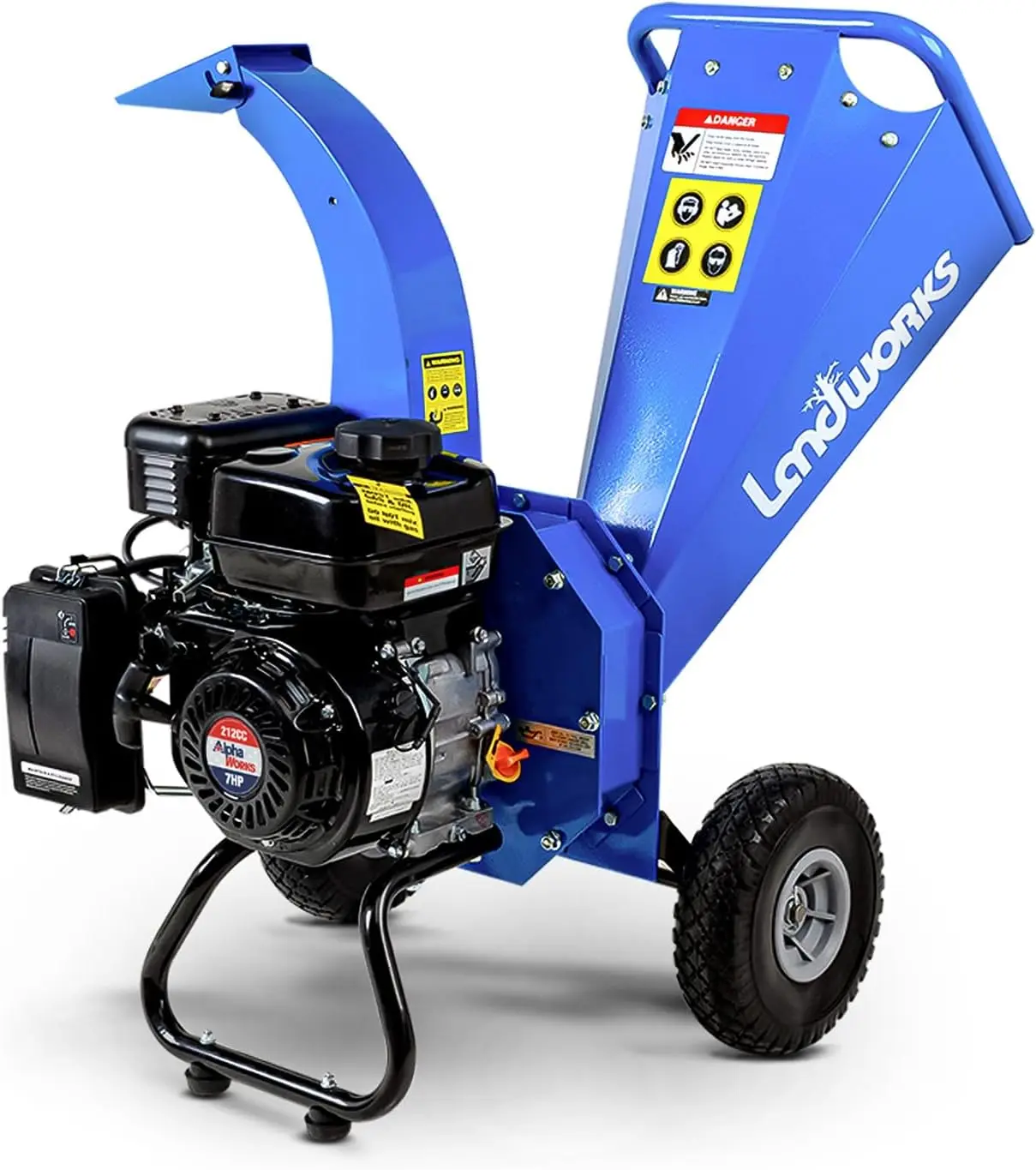 Mini Wood Chipper Shredder Mulcher 7HP 3" Inch Max Capacity 34.6"D x 32.2"W x 22.8"H