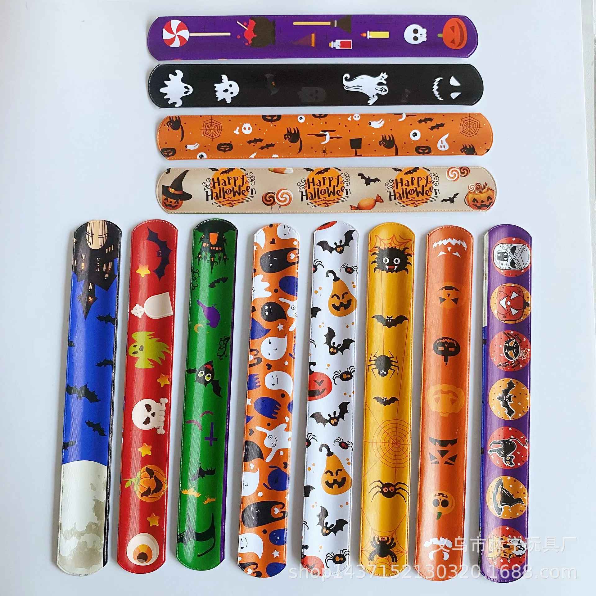 30-100 Stück Halloween Thema Slap Armbänder perfekt für Halloween Ghost Festival Trick Party Geschenke Dekoration Kindergarten Geschenkt üte – Detail 4