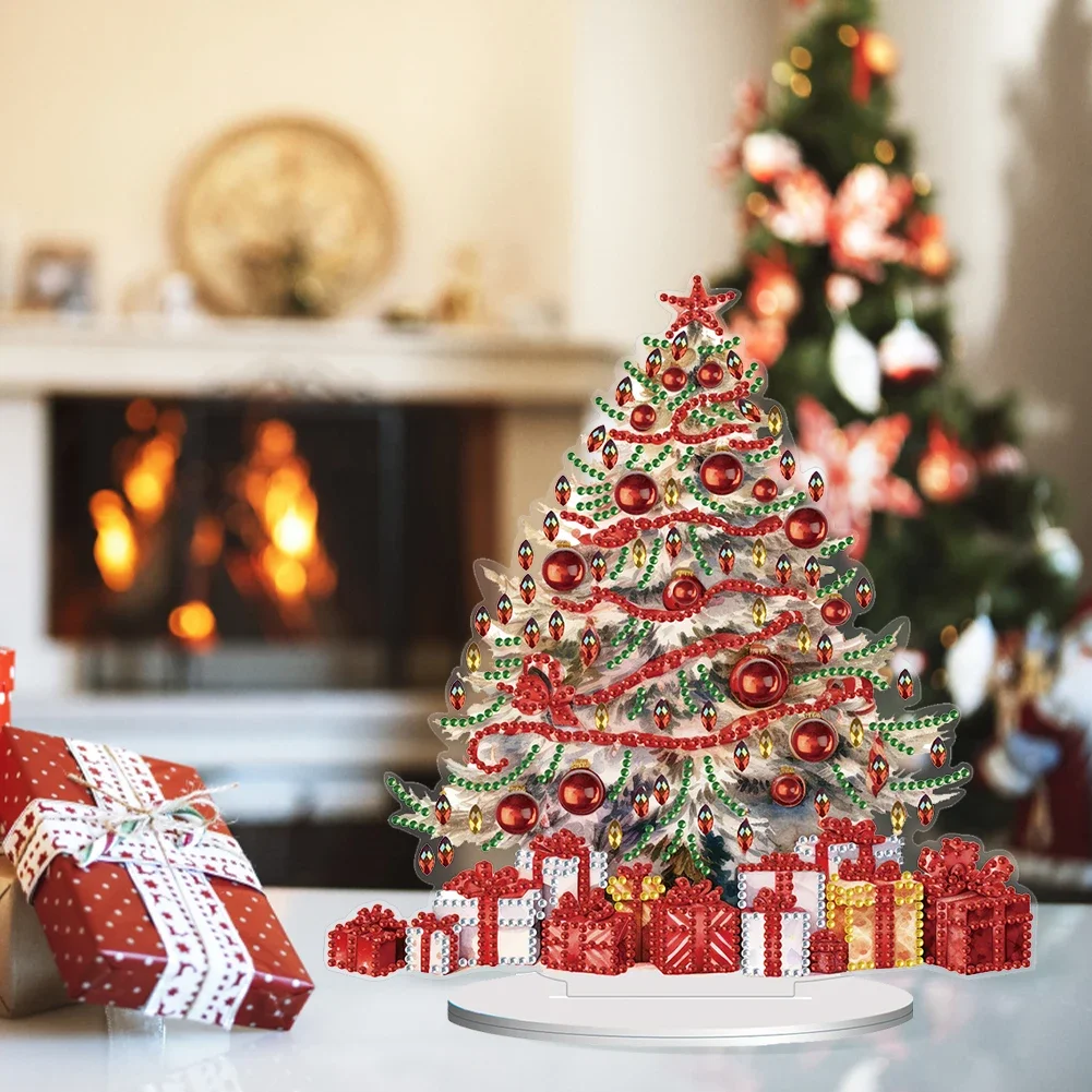 Christmas Diamond Art Table Decor Xmas Ornament Desktop Diamond Painting Ornament Diamond Painting Desktop Decoration