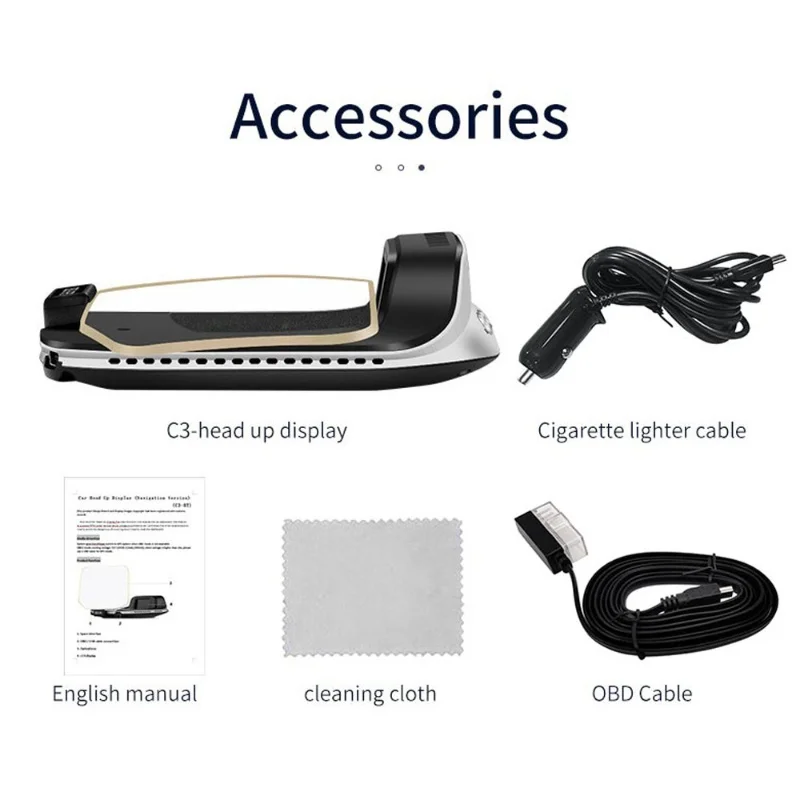 Display Head-Up per Auto con Navigazione GPS Digitale, Tachimetro, Proiettore OBD2, Schermo con Sistema GPS Duale - immagine 3
