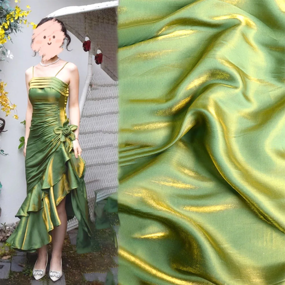 100x150cm Gradient Satin Fabric Shiny Fluorescent Cotton by Meter for Girl Pageant Dresses DIY Sewing Quinceañera Suit Materials