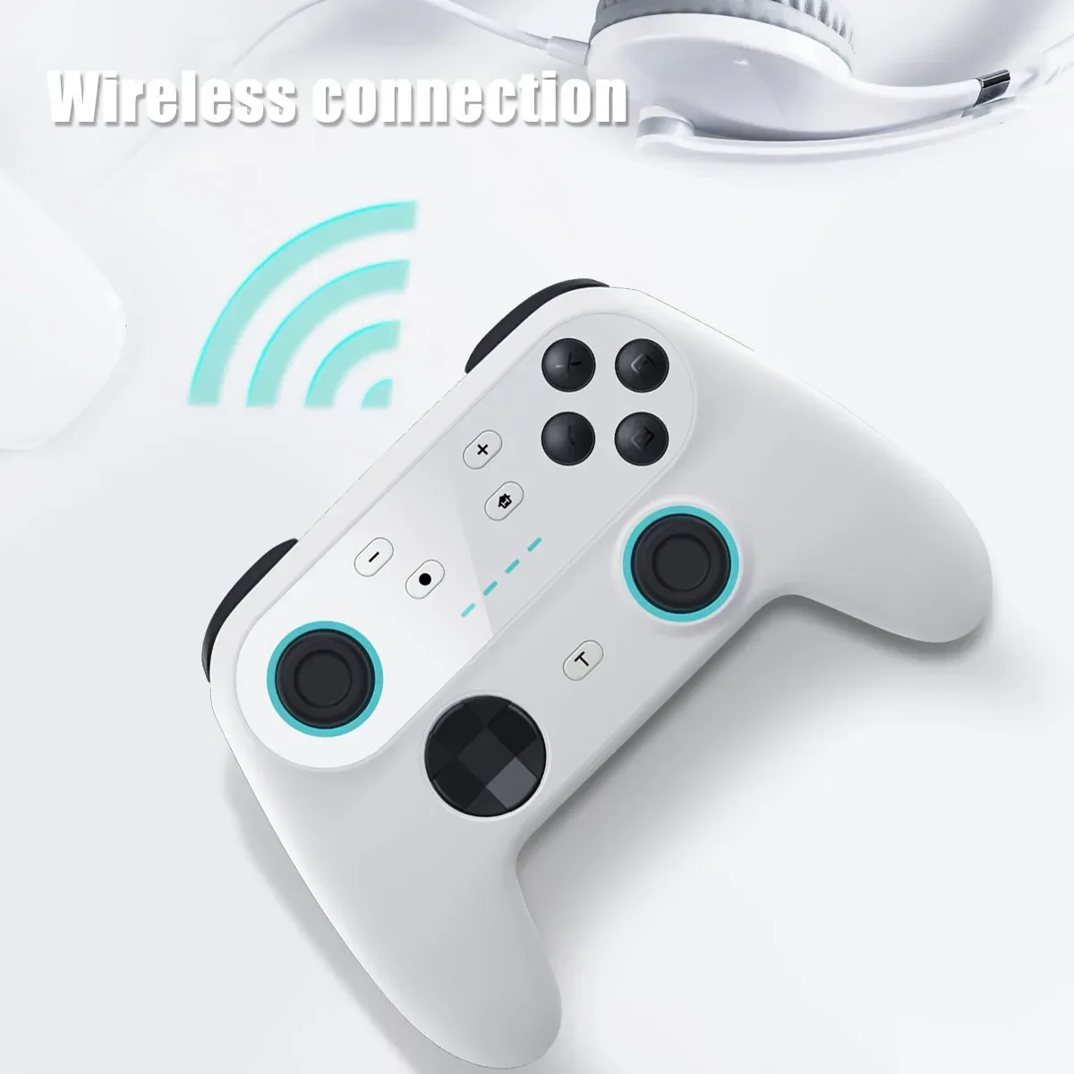 Wireless Controller HY-9017 for Switch/Xinput/Dinput/PS3/Android with Turbo,6 Aisx,Programming,RGB Light&Double Motor Functions