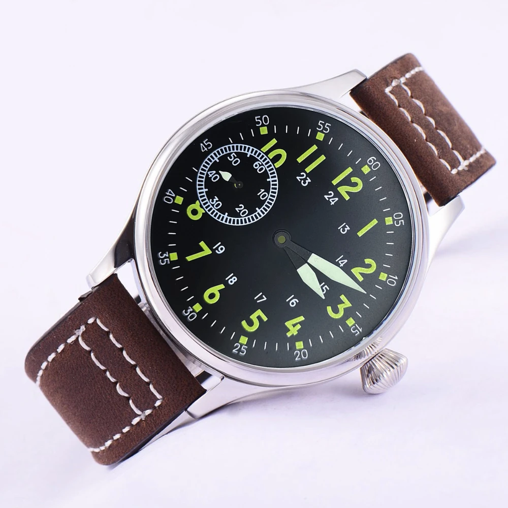 Corgeut Men's Watch Seagull ST36 Manual Winding Mechanical Movement 316L Stainless Steel Case Fashion Luminous