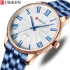 CURREN 2022 Simple Quartz Watches for Men Classic Business Wristwatches with Roman Numbers Stainless Steel Band 1
