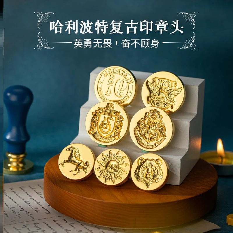 New Harry Fire Seal Potter Badge Gryffindor Retro Wood Stamp Classic Iniziale Sealing Wax Seal Stamp Ancient Seal Post Decor Gift