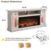 Fireplace TV Stand - Farmhouse Entertainment Center with 42" Electric & LED Lights, Wood Media Console , Antique Brush White 6