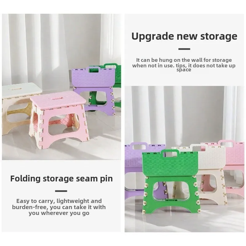 Folding stool plastic thickened small bench children adult outdoor portable folding chair small chair beach