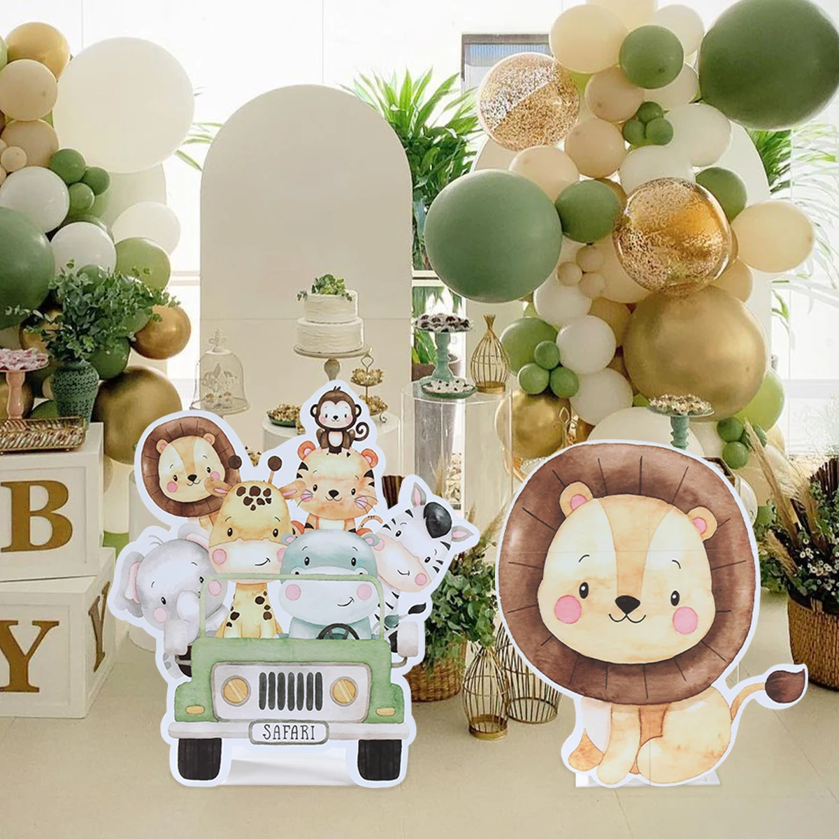 Jungle Birthday Party Decor Animals Lion Foam Board Frame Jungle Party Decor Kids 1st Birthday Safari Party Supplies Baby Shower