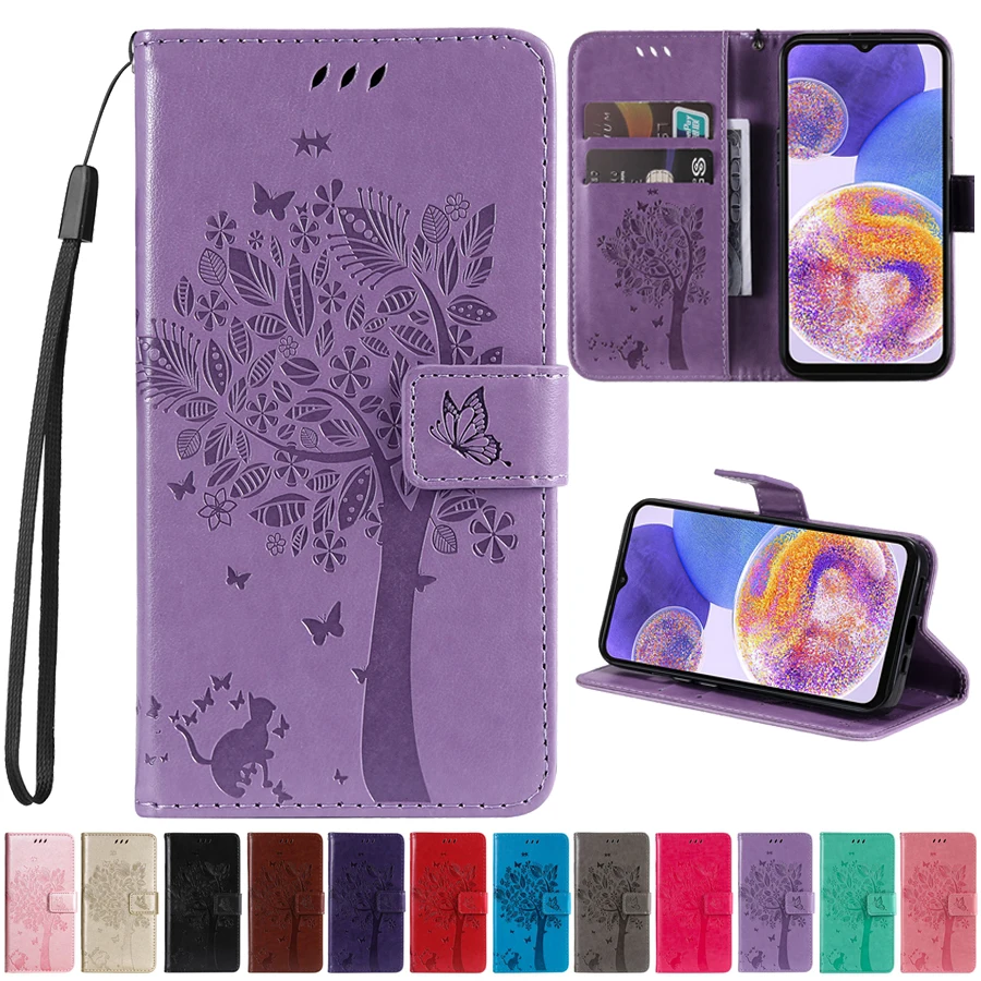 

Wallet Tree Embossing Leather Case For Samsung Galaxy Galaxy S4 Mini S5 S6 S7 Edge S8 S9 S10 5G S10E S10 Lite S10 Plus S20 FE