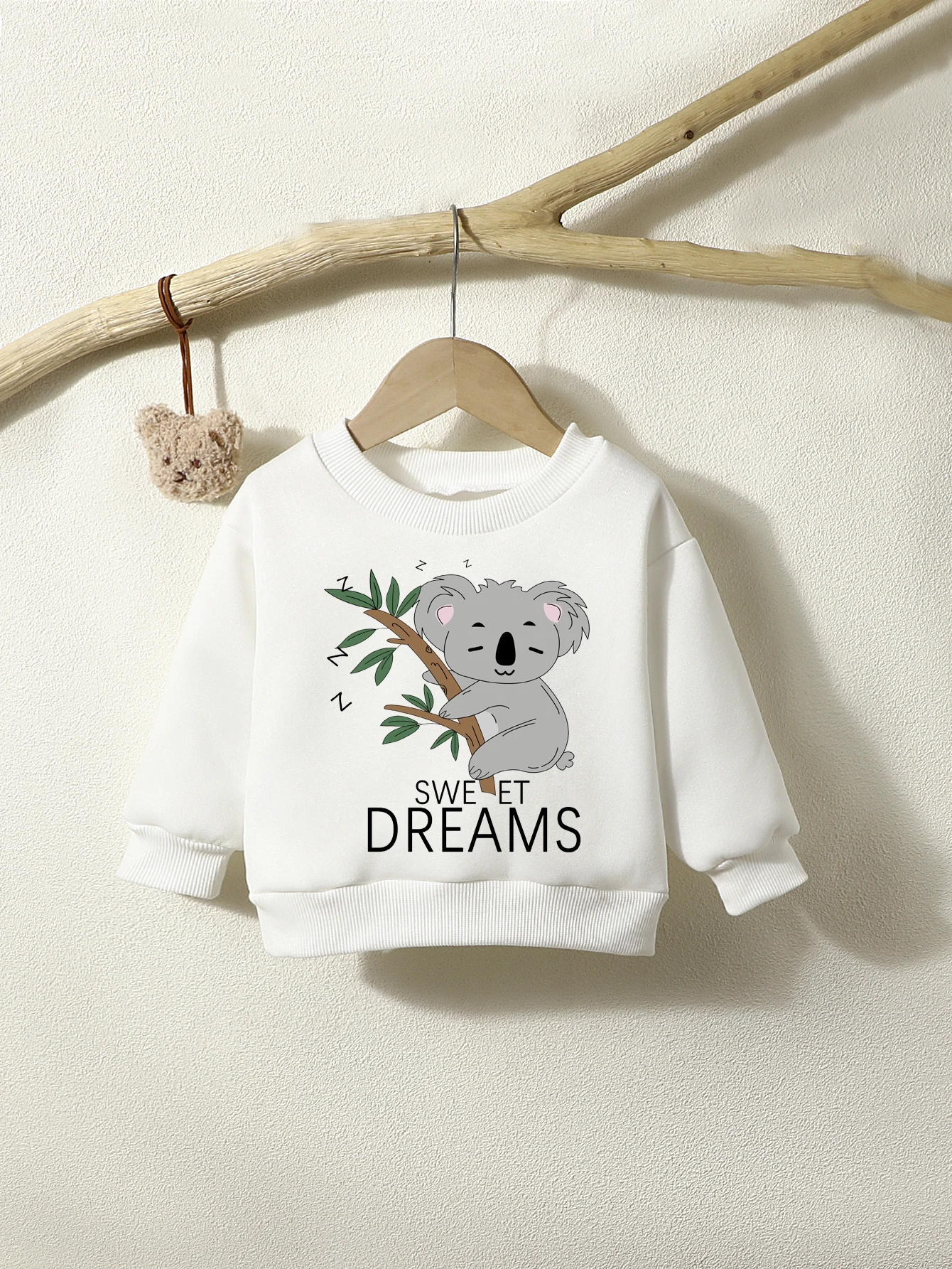 Girl Sweatshirt Kids Sweatshirt Spring And Autumn Girls And Boys Sweater Round Neck Long Sleeve Cartoon Bamboo Letter Top Loose Warm