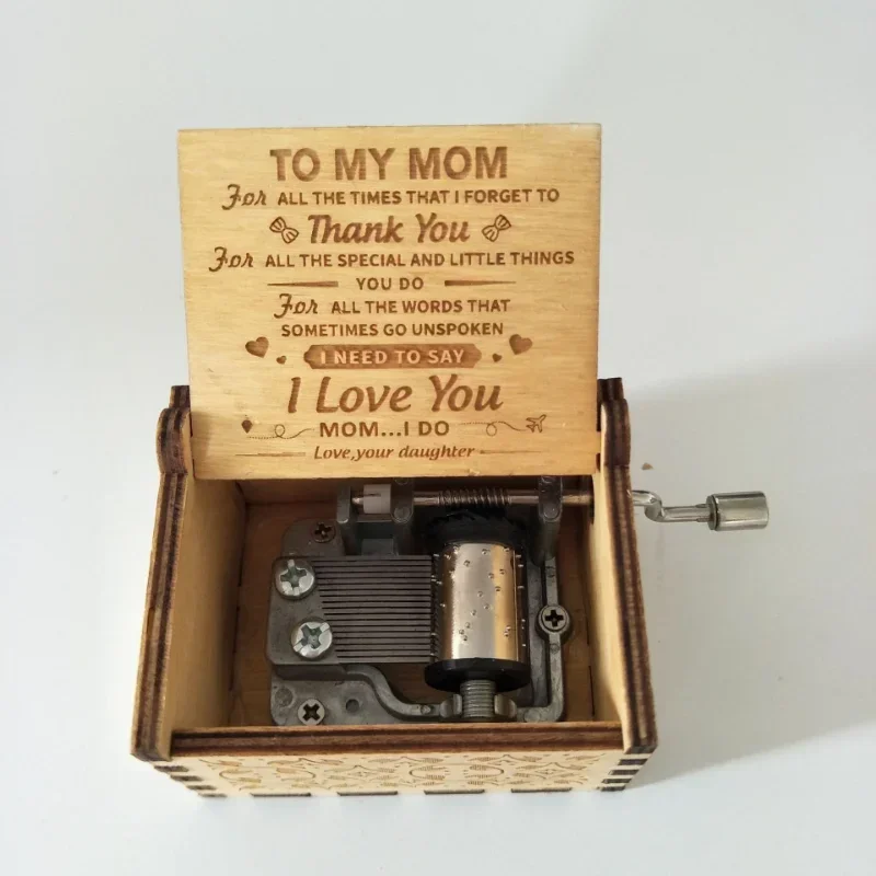 Woodcarving Music Box Accessories Love Wishes Hand Cranked Music Boxes Birthday Gifts