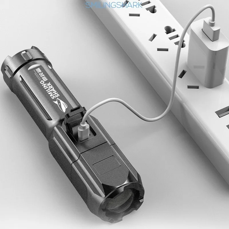 Flashlight Strong Work Light Rechargeable 3 Modes Xenon Lights Camping LED Luminous Torch Lamp Night Outdoor Flash Light