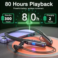 EARDECO 80 Hours Endurance Bluetooth Headphone with Microphone Wireless Headphones Bass Stereo Neckband Earphones Bluetooth 5.3 - Image 2