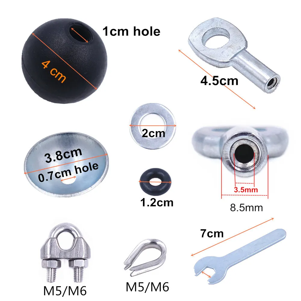 Gym Cable Steel Wire Rope Accessories Cable Machine Fitness Equipment Exercise Metal Limit Ball Terminals Gasket 2