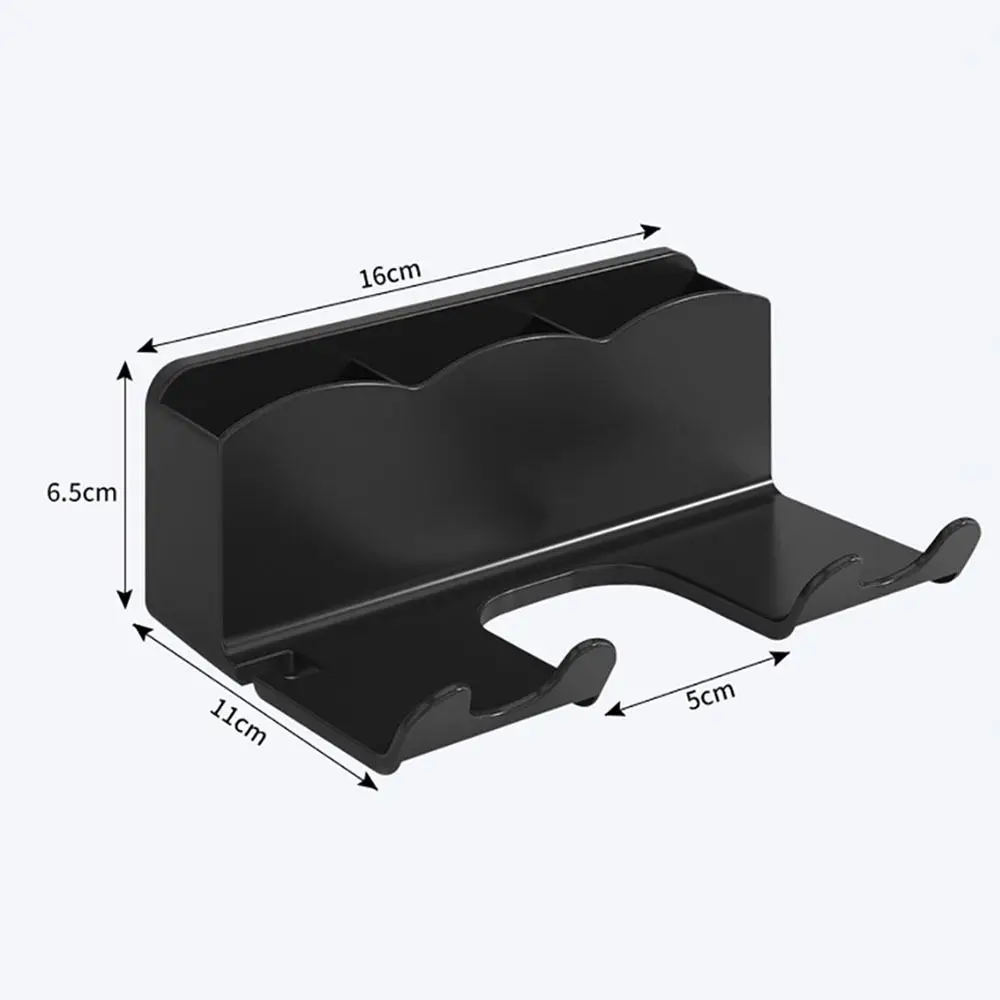 Black/White Hair Dryer Holder Wall-Mounted Strong Load-bearing Sorting Bracket Multifunctional Plastic Bathroom Organizer 6