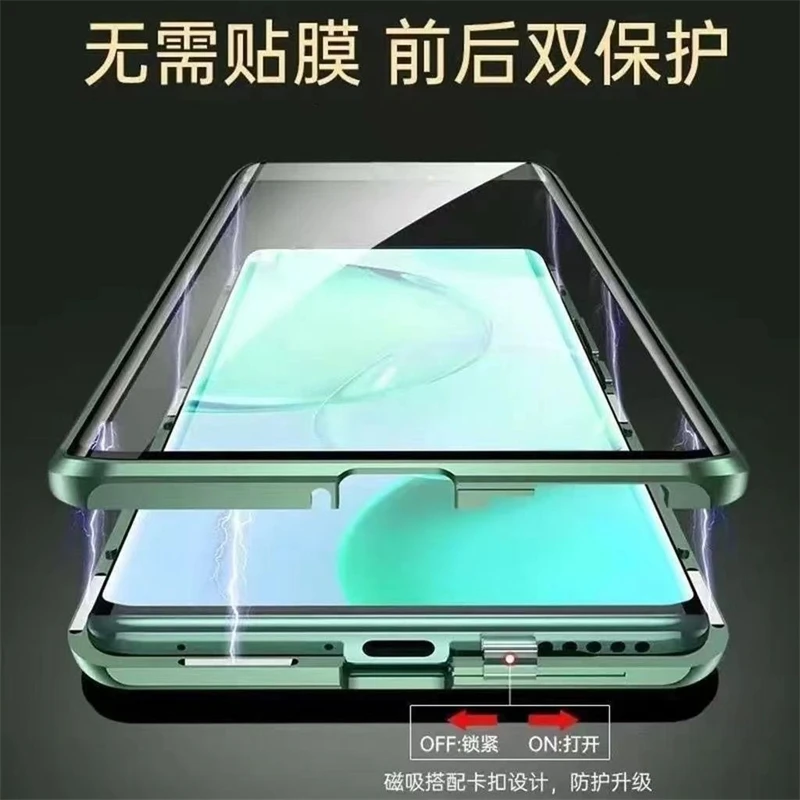 360 Full Case with Double-Sided Magnetic Adsorption and Tempered Glass Protection