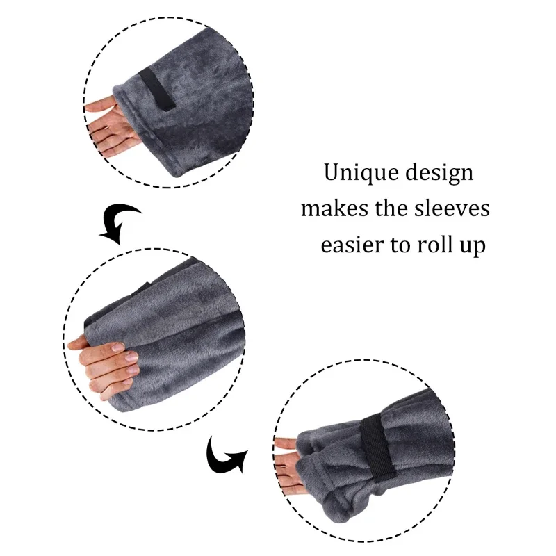 Autumn and Winter Plush Blanket Large Pocket Multifunctional Wearable Lazy Sleeve Blanket Antistatic Flannel