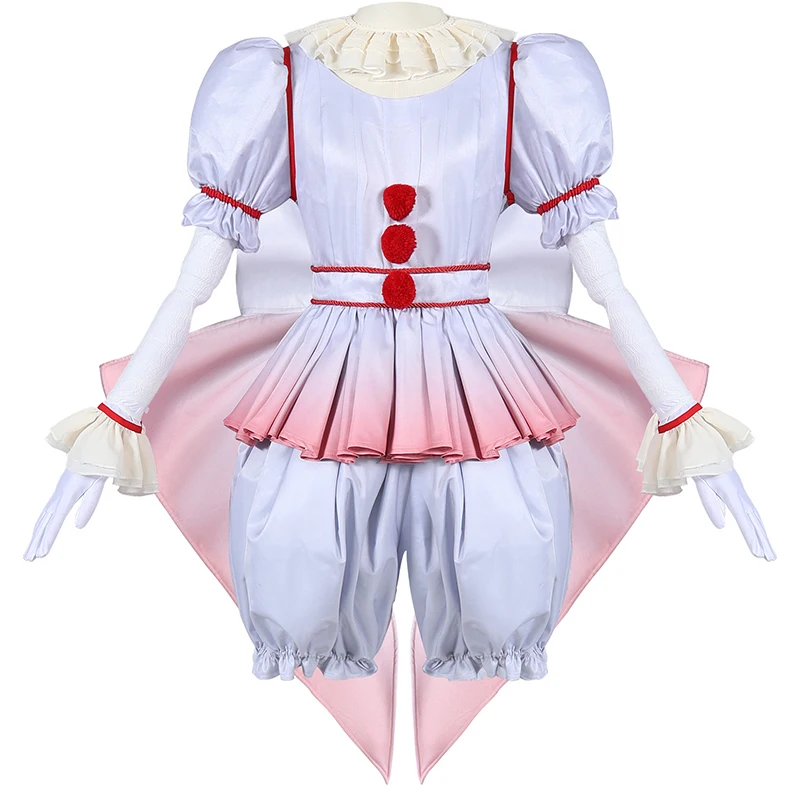 

MsMay Halloween Clown Cosplay Costume Men Women Horror Pennywise Halloween Costume Clown Dress Up Dress Lolita Cosplay Costume