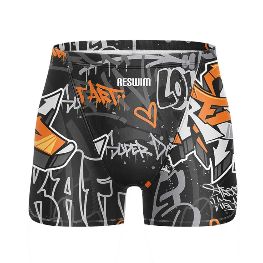 Men's Swim Jammer Swimsuit Shorts Swimming Trunk Swimwear Beach Swim Surfing Sport Pants Briefs Summer Elastic Boxer Shorts