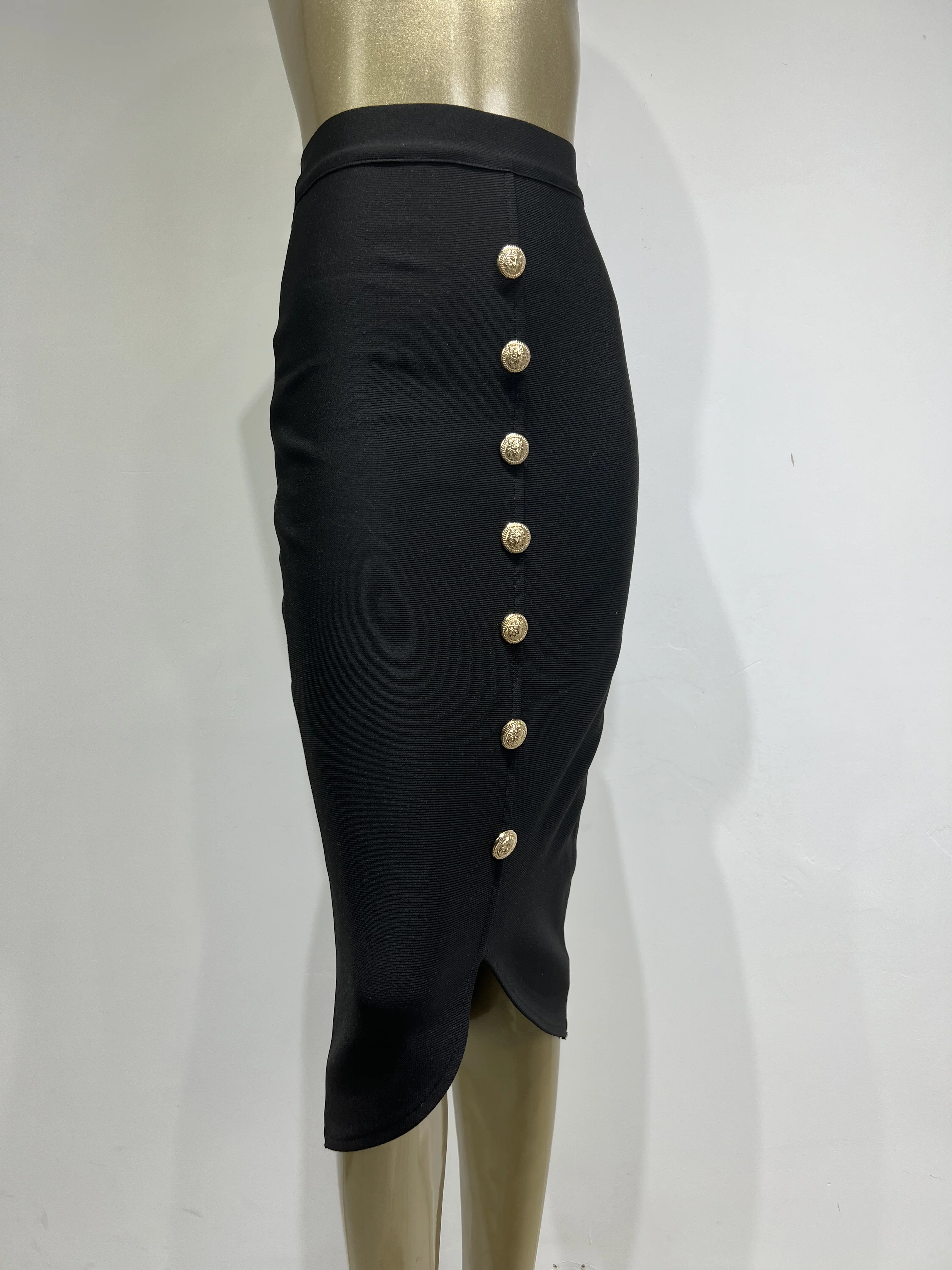 Summer New 2023 Women Black Midi Bodycon Bandage Skirt 2023