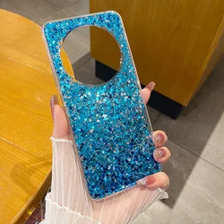 Fashion Anti-Fall Bling Glitter Shockproof Phone Case for Note 14pro plus 5g (Blue)