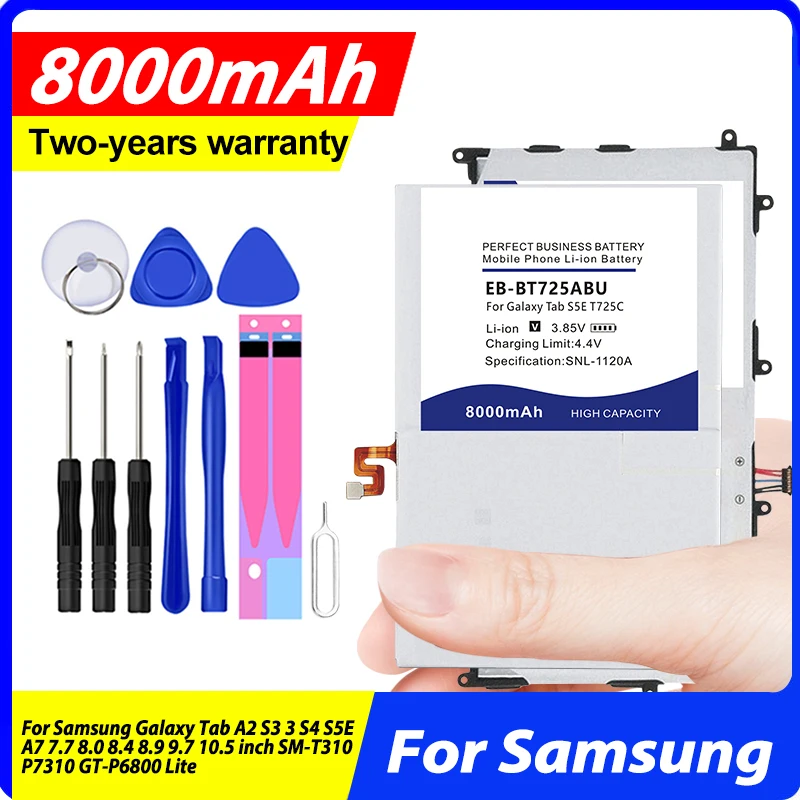 Eb-Bt725Abu Hq-3565S Batteria Per Samsung Galaxy Tab A2 S3 3 S4 S5E A7 7.7 8.0 8.4 8.9 9.7 10.5 Pollici Sm-T310 P7310 Gt-P6800 Lite