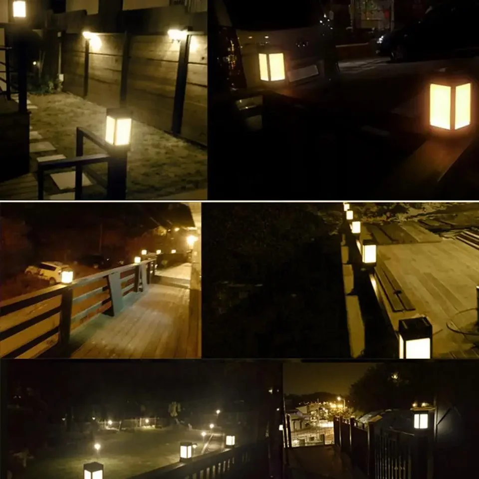 Uonlytech 1Pcs Apparecchi Di Posto Esterno Luce Solare Pilastro Luci Con Il Molo Di Montaggio Della Piattaforma Di Base Recinzione Luce Per Tappo - Foto 13