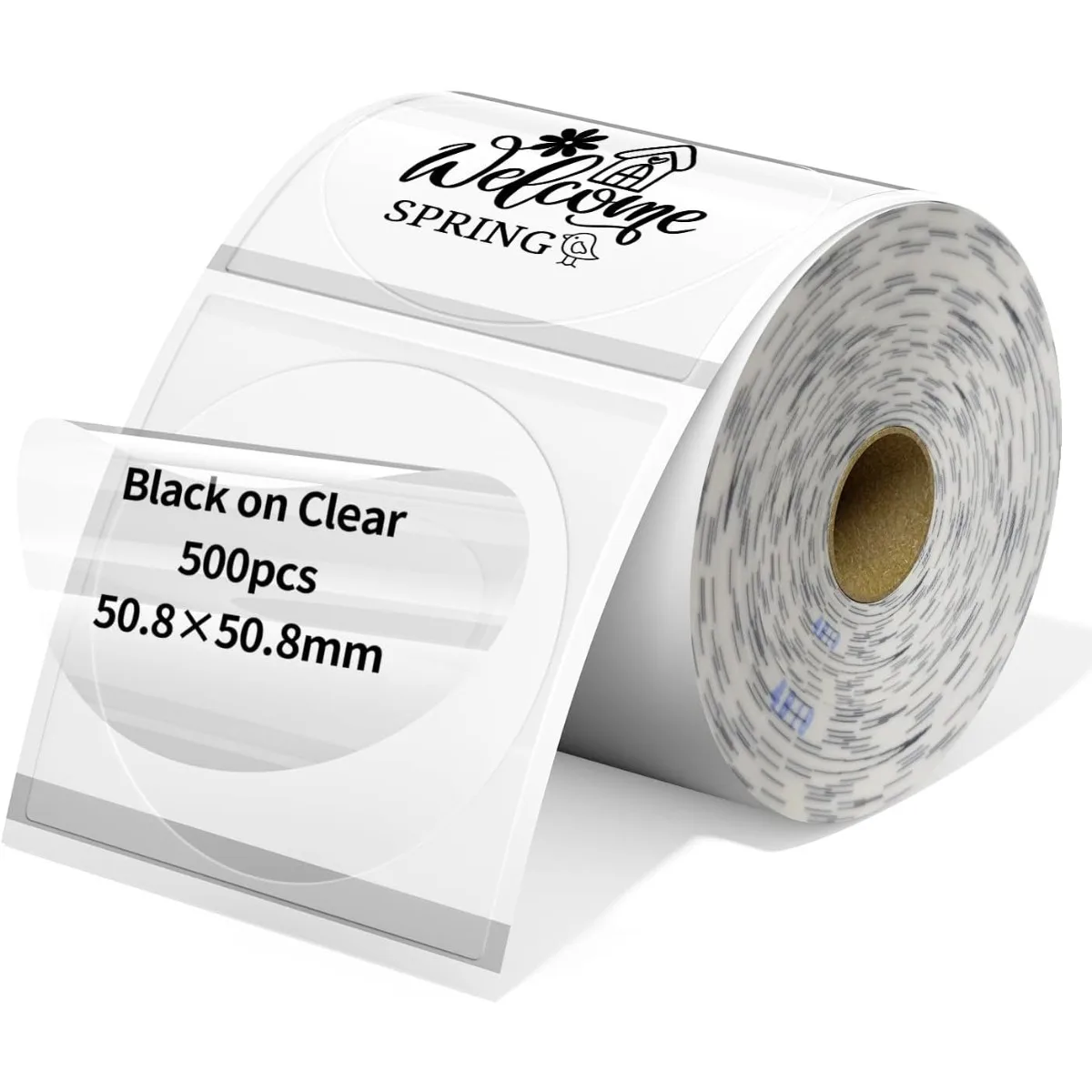 300pcs Clear Thermal Labels Roll Compatible for most Label Printers ...