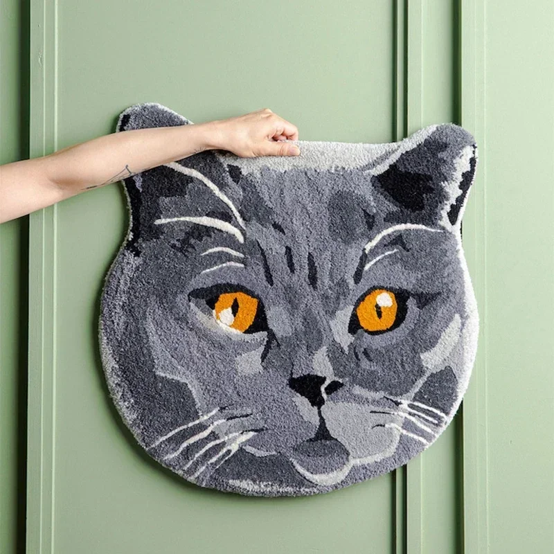 

Felis Catus-Handmade Carpet for Living Room, Home Decor Rug, Bedroom Bedside Design Floor Mat, Soft Plush Pet Mats, Cute Animal