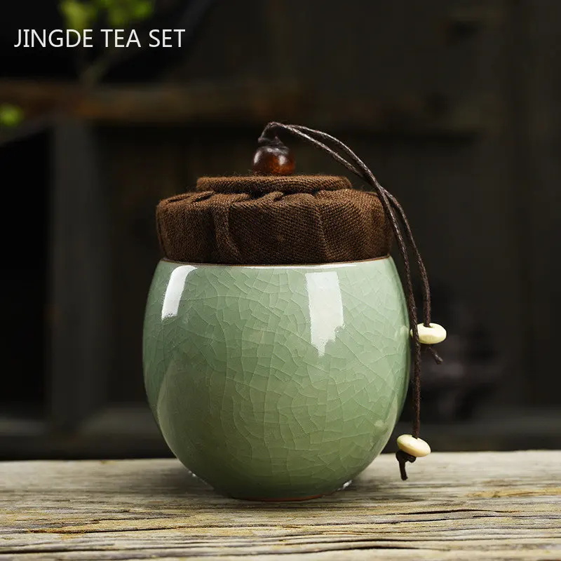 Portable Ceramic Tea Caddy Household Sealed Tieguanyin Storage Tank Travel Tea Boxes Jar Coffee Spice Candy Containers airtight container,ceramic storage jar,tea canister,tea tin box