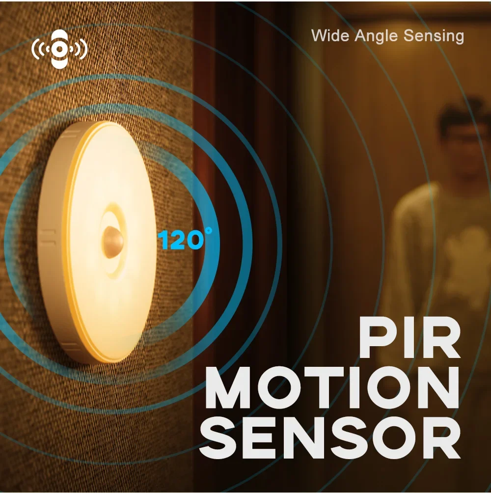 Description Picture 3 of item10 LED Human Induction Night Lamp PIR Motion Sensor Auto On/Off Corridor Bedroom Wardrobe Light Kitchen Under Cabinet Wall Light