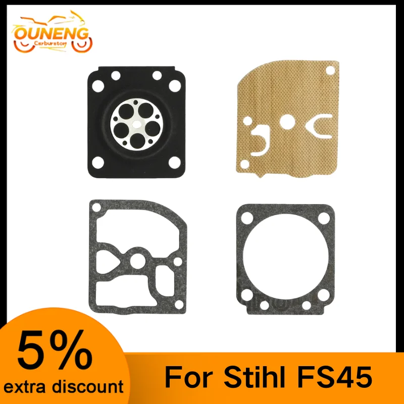 ECSiNG Vergaser-Dichtungsset 4130 007 1060 – 2x Für Stihl FS36, FS40, FS44, FS50 – Passgenau, Behebt Startprobleme & Kraftstofflecks