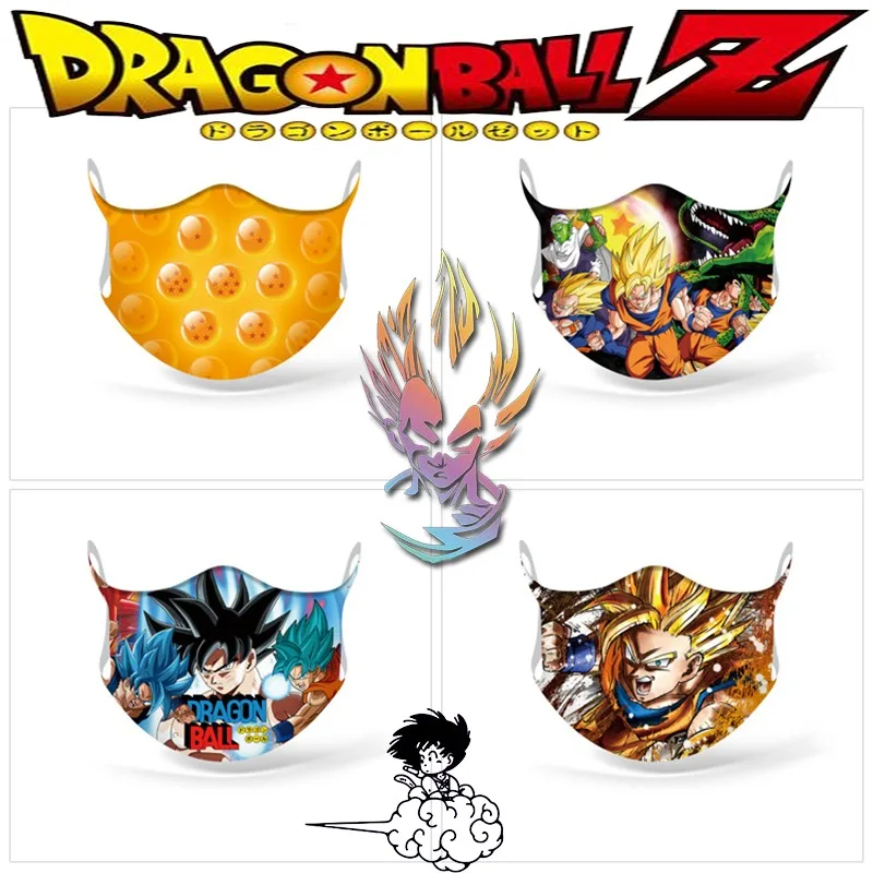 Dragon Ball Anime Maschera Di Stampa Periferica Cartoon Fashion Leisure Full-Color Traceless Ice Silk Dust Mask Decorazione Cosplay