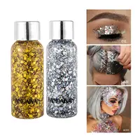 Waterproof Mermaid Body Glitter Gel Long Lasting Liquid Eyeshadow with Large Sequins for Hair and Body Sparkle 1