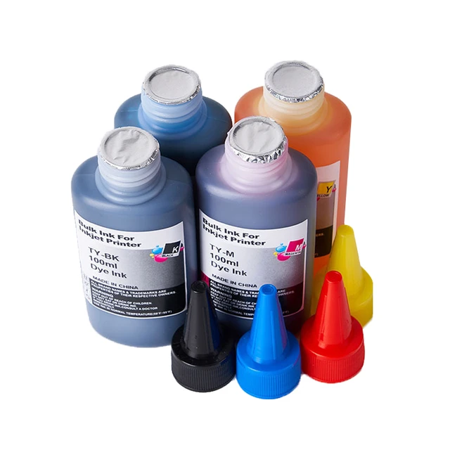 Universelles d'encre 4x 100ml Bouteilles Compatible avec Epson, HP