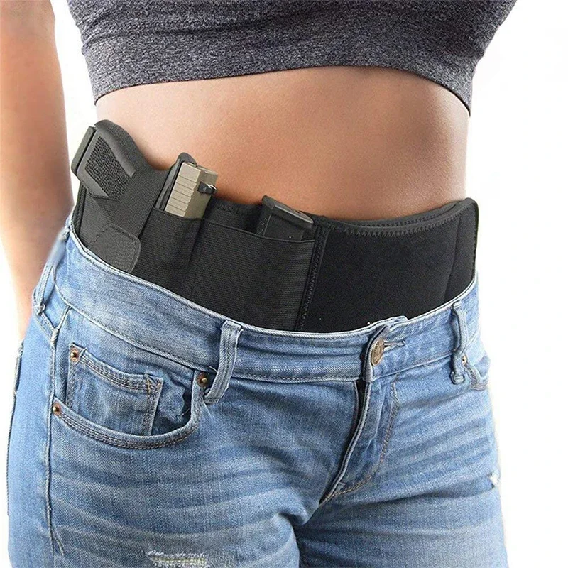 Nylon Right Hand Concealed Carry Belly Band Gun Holster for Hunting