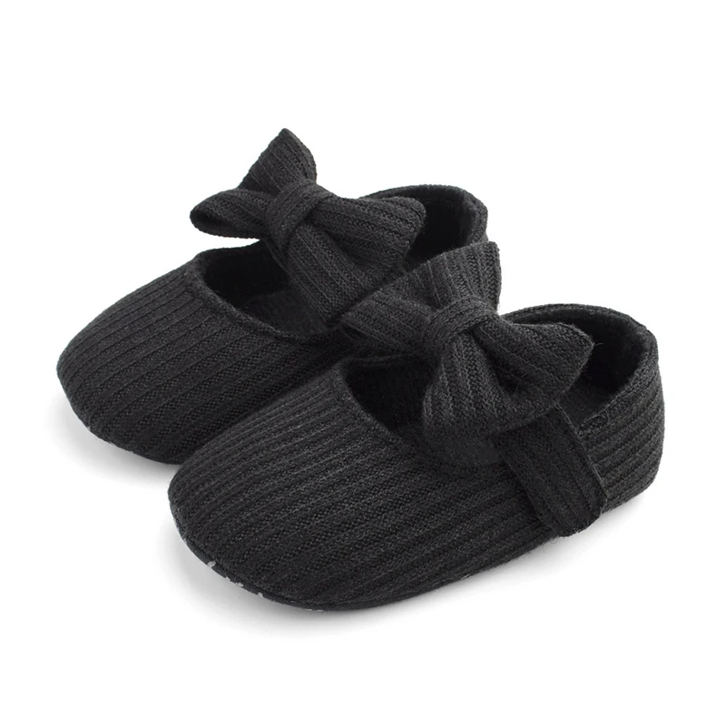 Baby Girl Flower Shape Shoes Knitted Knitting Soft Soles Non-slip Flowers Bow Tie Infant Newborns First Walkers Toddler Girl Sho 5
