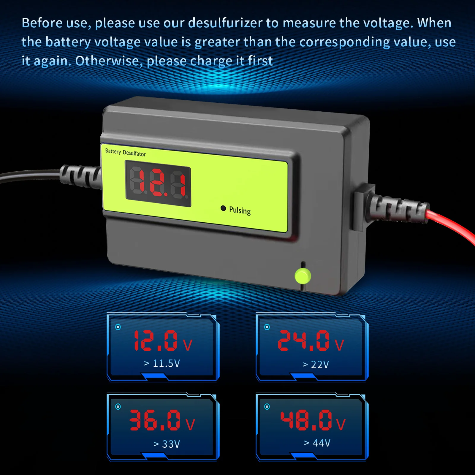 Regolatore batteria 4A, mantenitore batteria progettato per auto, camion, moto, ATV, barche, batteria per camper, per 12V,24V,36V,48V - immagine 2