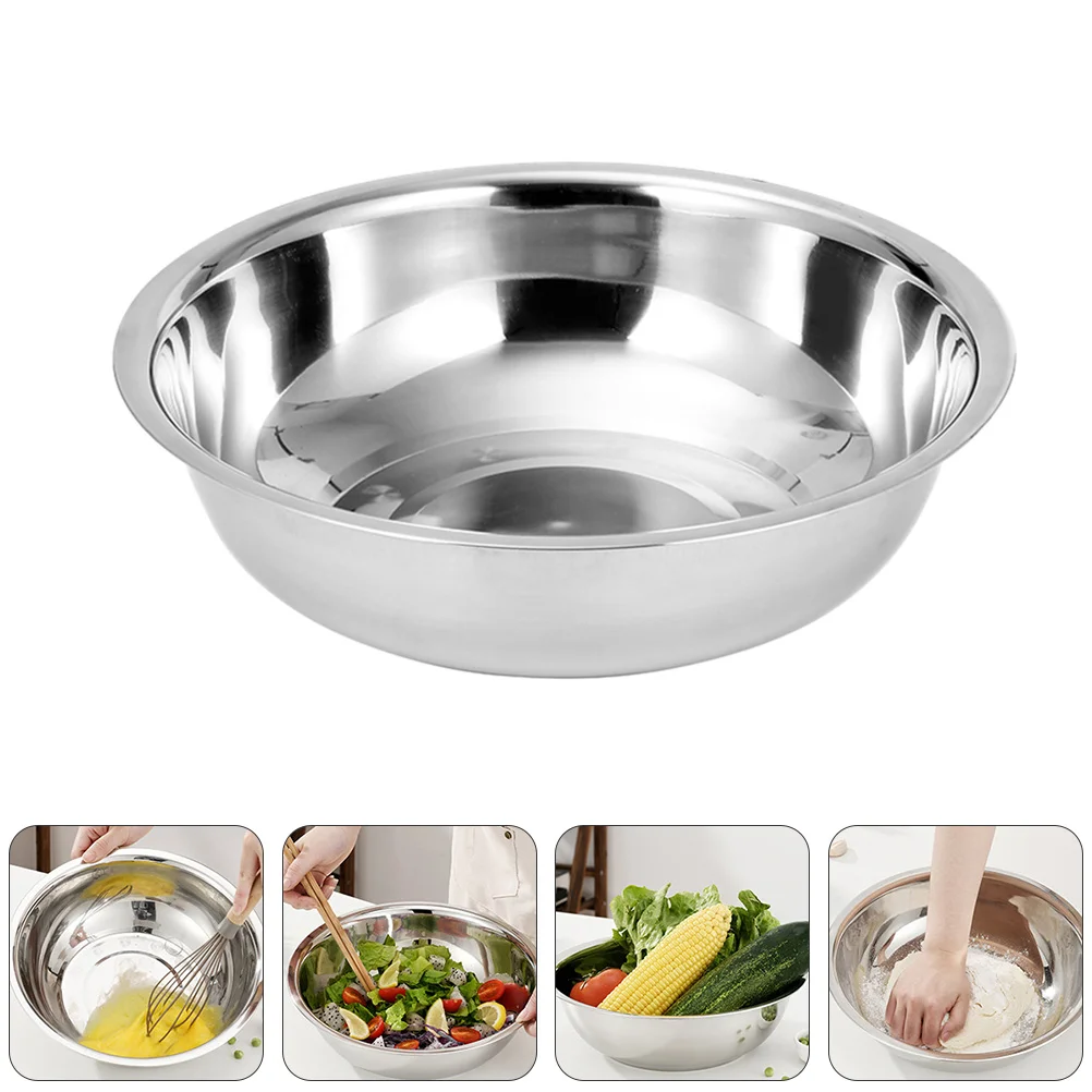 

Bowl Mixing Bowls Washing Basin Prep Deep Baking Restaurant Tub Soaking Foot Salad Meal Stainless Dish Steel Fruit