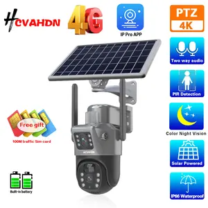 4G Sim Card Solar Camera PIR Human Detection Protection Security 4K HD Wifi IP Wireless Solar Power CCTV Cameras Smart Home Cam