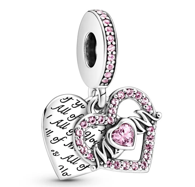 

Original People Heart & Mom Dangle Beads Charm Fit Pan Women 925 Sterling Silver Europe Bracelet Bangle Diy Jewelry