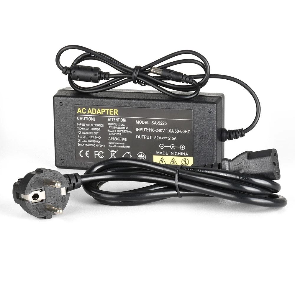 Techage 52V 2.5A AC 100-240V DC 5.41 мм EU / AU / UK US Power Adapter Charging Device